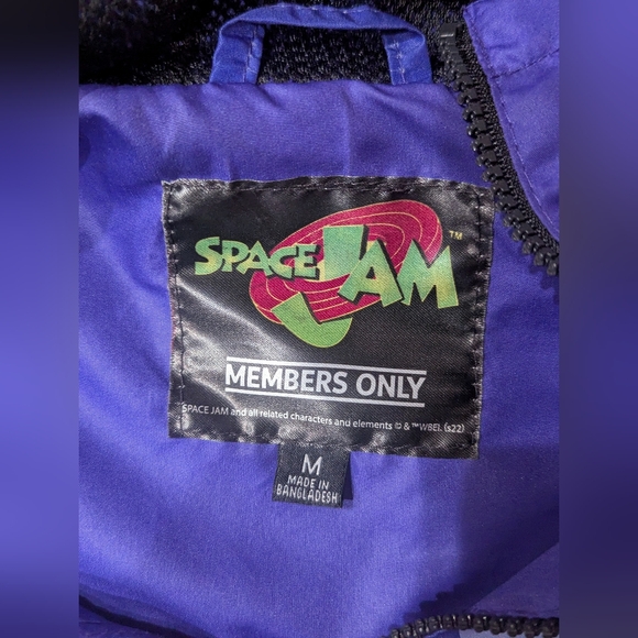 MEMBERS ONLY Jacket SPACE JAM Tune Squad Bugs Bunny Purple Windbreaker - Size M - Picture 5 of 7